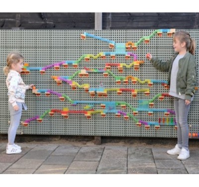 Bộ làm quen STEM lĩnh vực hệ thống 3.2m kèm bộ giáo án hoạt động trải nghiệm thực hành theo các mô hình qui luật dòng nước, xây dựng hệ thống ống nước trong nhà và video hướng dẫn.